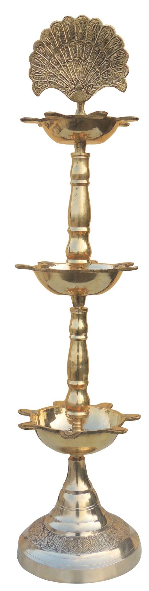 Brass Showpiece 3 Step Murga Deepak Statue 7*7*29 Inch (Z549 C )