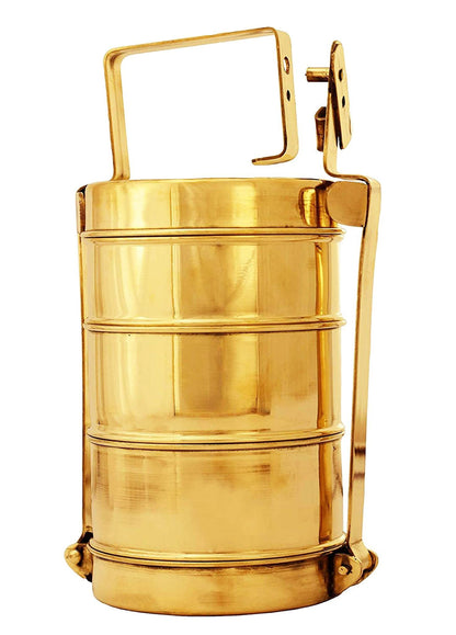 Brass Lunch Box, Tiffin Box - 5*5*11 Inch (Z575 C)