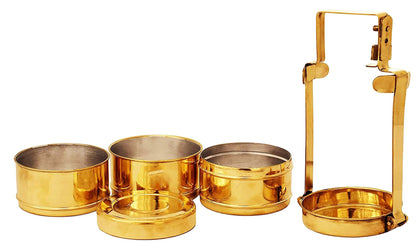 Brass Lunch Box, Tiffin Box - 5*5*11 Inch (Z575 C)