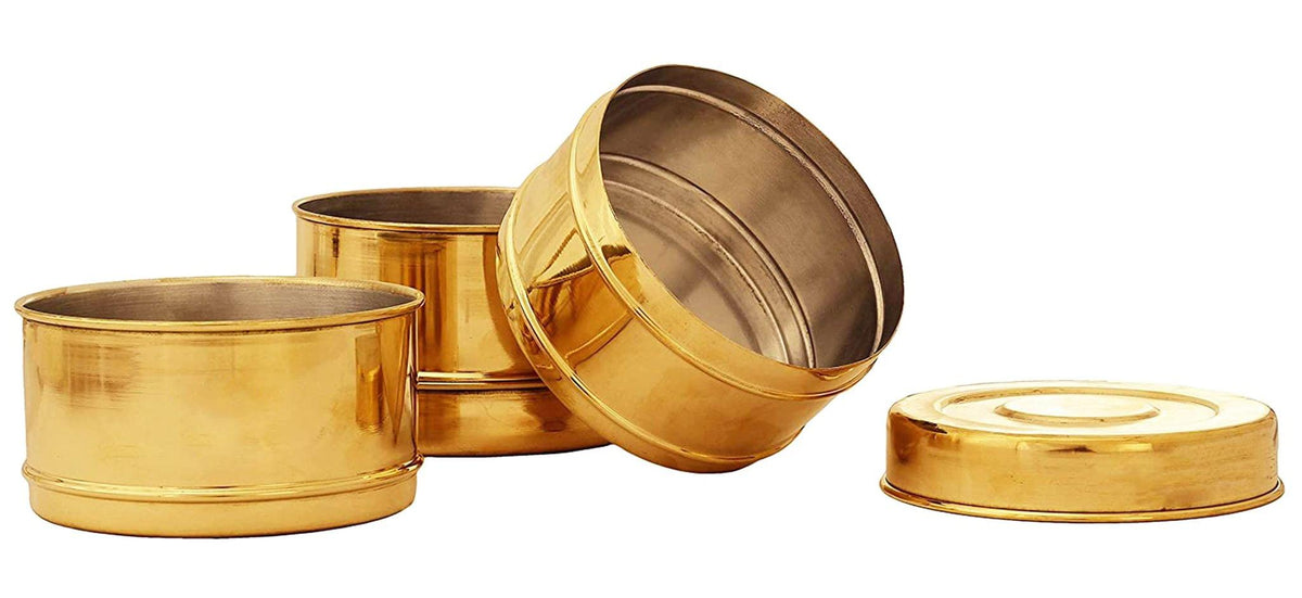 Brass Lunch Box, Tiffin Box - 5*5*11 Inch (Z575 C)