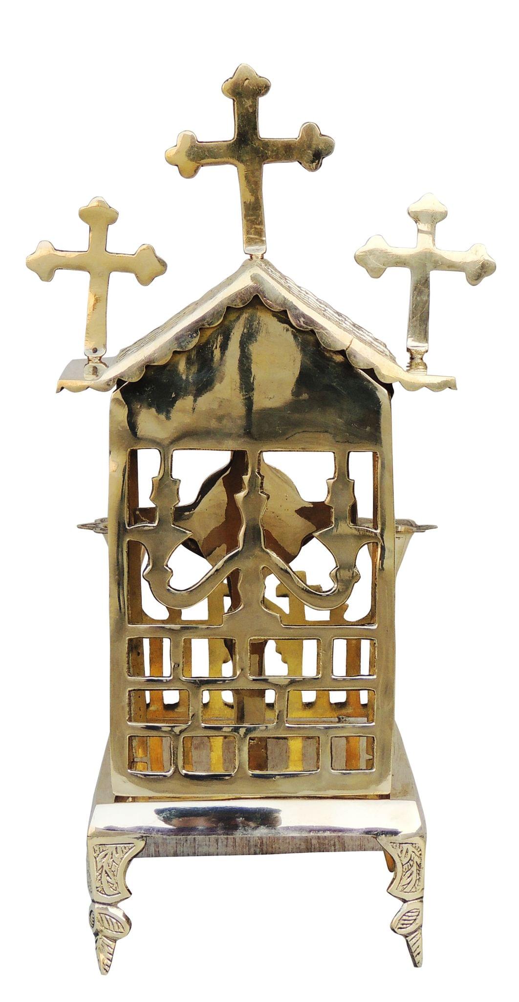 Brass Jesus Christ Church  with Candle Stand - 7*6*15.5 (Z576 E)