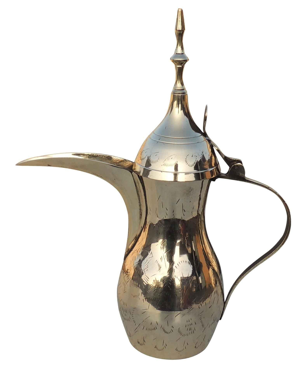 Brass Showpiece Arabic Dallah, Coffee tea Pot -11*4.5*14 Inch (Z580 H)