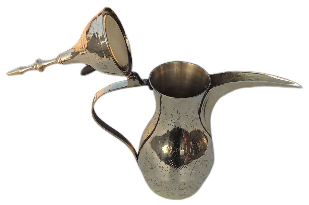Brass Showpiece Arabic Dallah, Coffee tea Pot -11*4.5*14 Inch (Z580 H)