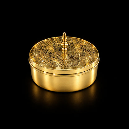 Handcrafted Brass Spice Box Masala Box Set With Spoon (Z585 B)