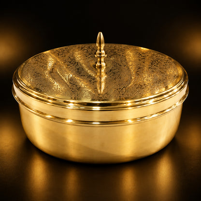 Handcrafted Brass Spice Box Masala Box Set With Spoon (Z585 C)