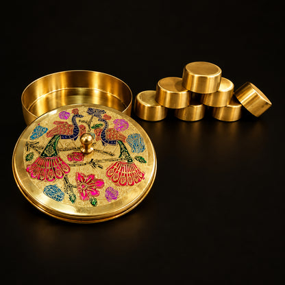 Brass Decorative Spice, Masala Box (Z585 N)