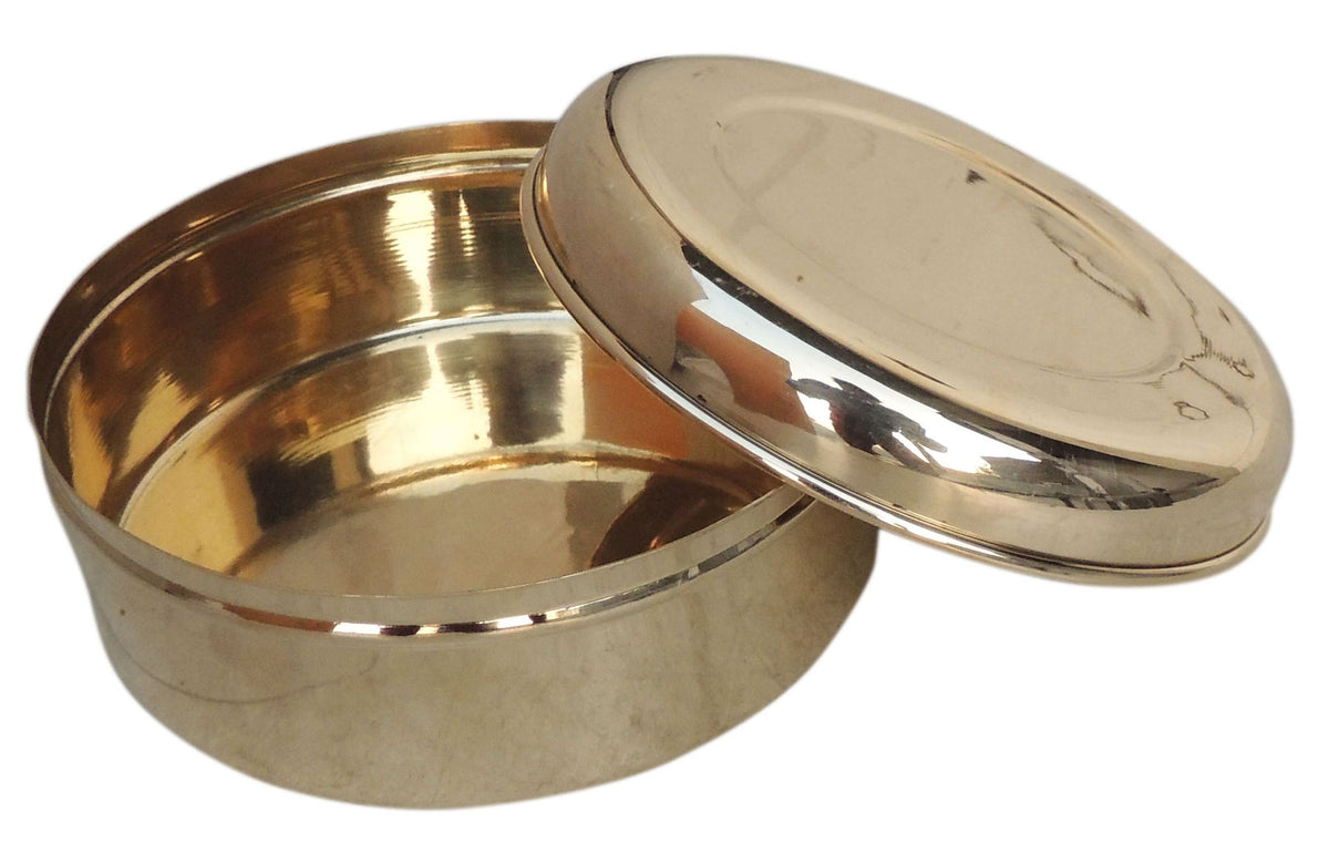 Brass Roti Box, Katordan - 7.3*7.3*3 Inch (Z586 E)
