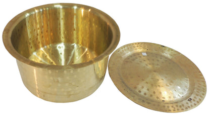 Brass Kitchen Purpose Bhagona With Lid, Capacity : 9 Liter - 12.6*12.6*7.2 Inch (Z637 J)