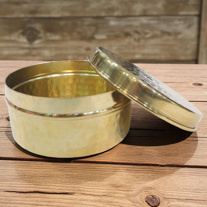 Brass Laddu Box - 4*4*2 Inch (Z645 B)