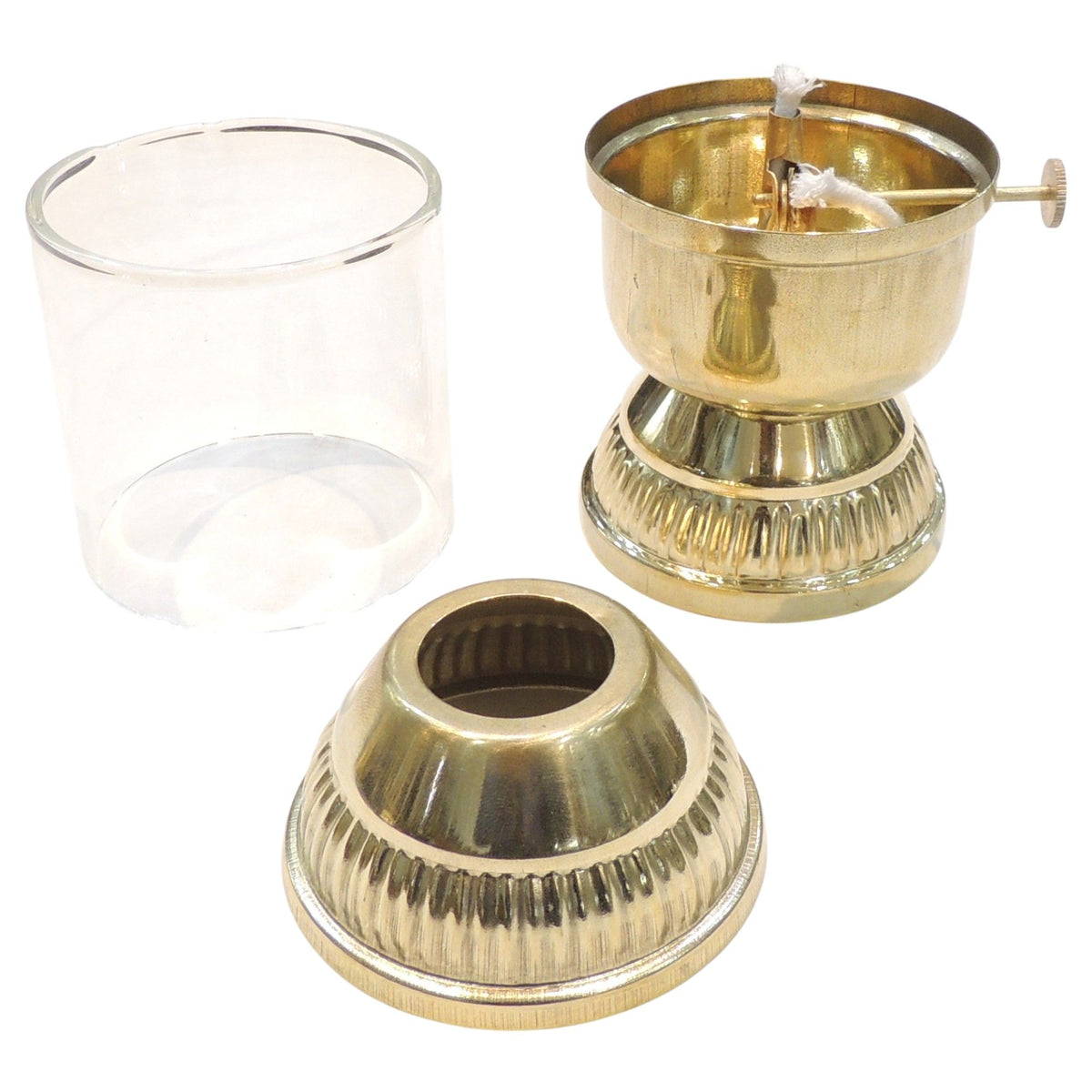 Brass & Glass Deepak With Chimney - 4*3.2*8 Inch (Z647 D)