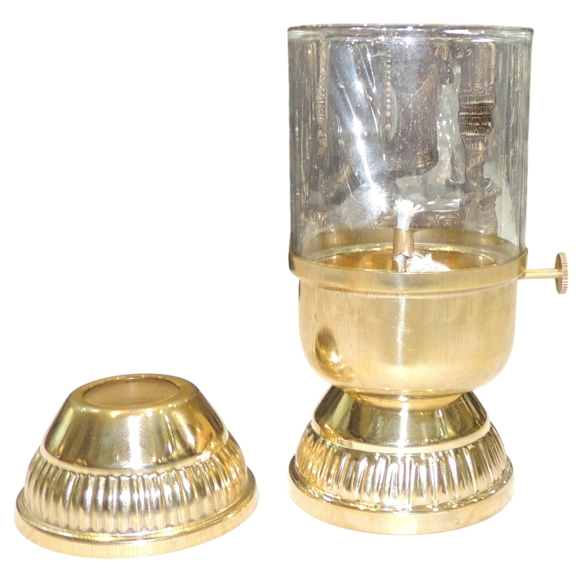 Brass & Glass Deepak With Chimney - 4*3.2*8 Inch (Z647 D)