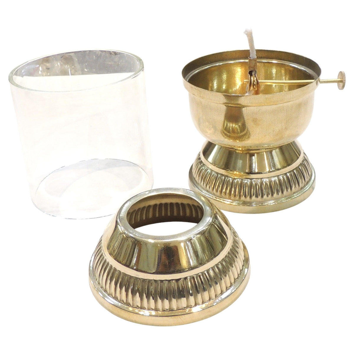 Brass & Glass Deepak With Chimney - 5*4*9 Inch (Z647 E)