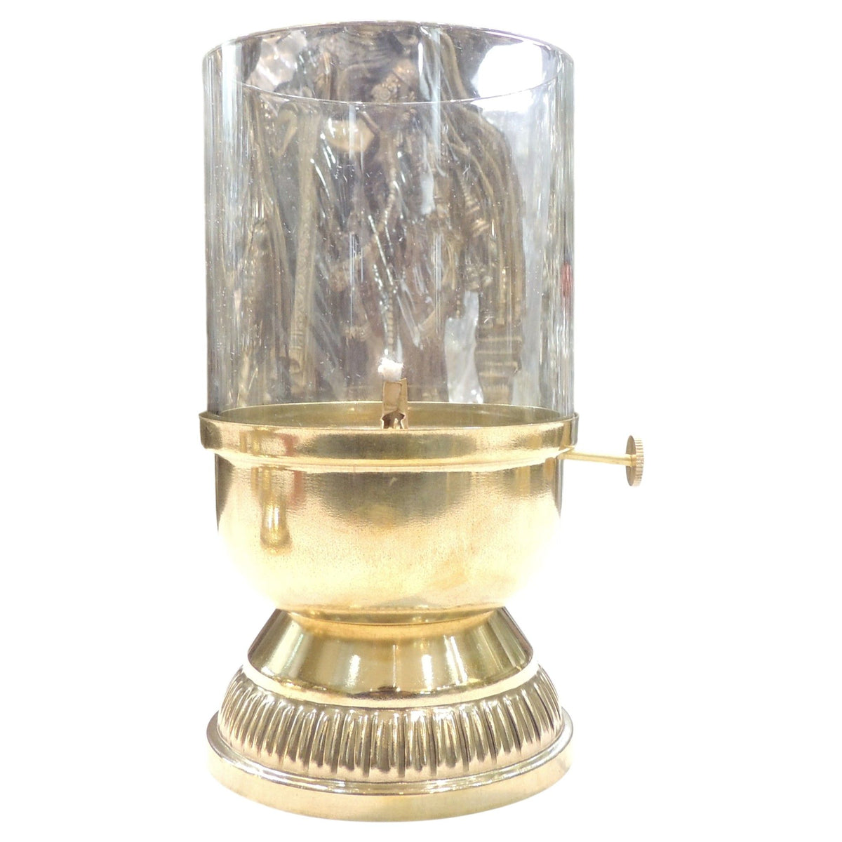 Brass & Glass Deepak With Chimney - 5*4*9 Inch (Z647 E)
